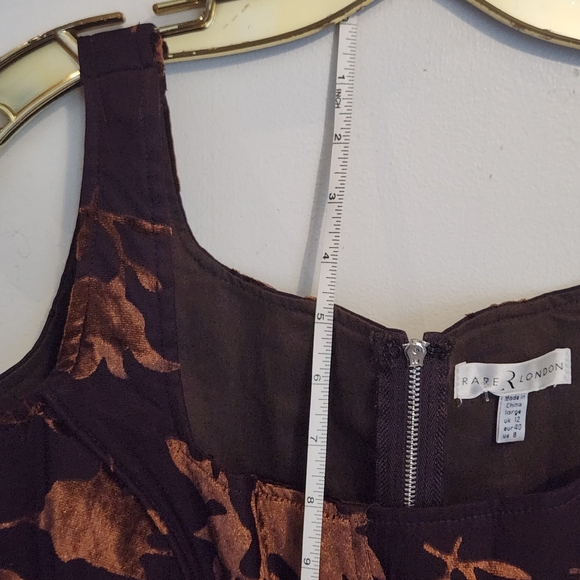 Rare London Black and Brown Floral Midi Dress - Picture 13 of 14